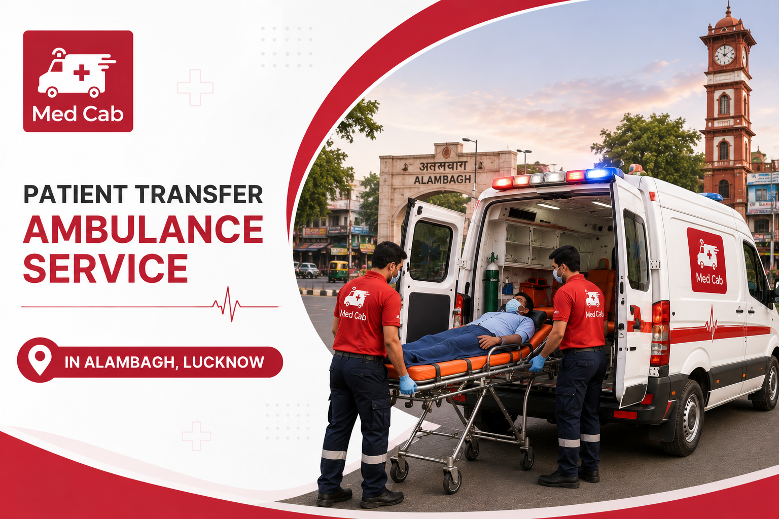 Patient transfer ambulance in Alambagh Lucknow