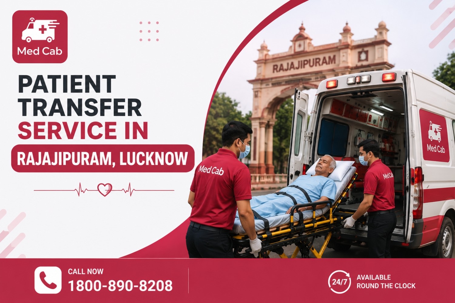 Patient transfer service in Rajajipuram, Lucknow