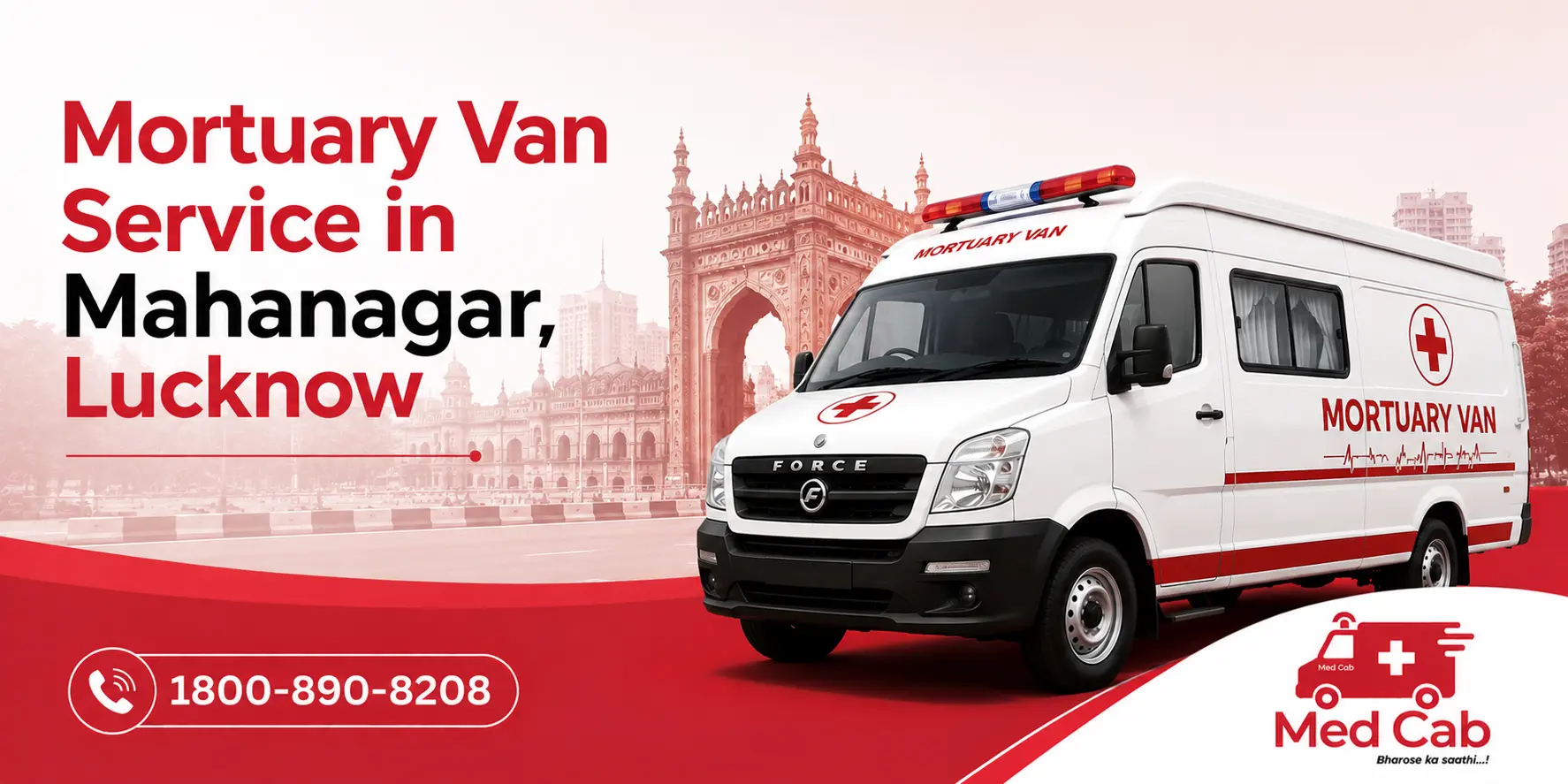 Mortuary Van parked in Mahanagar, Lucknow