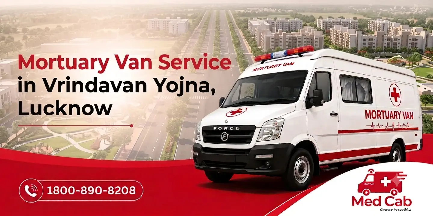 Mortuary Van parked in Vrindavan Yojna, Lucknow