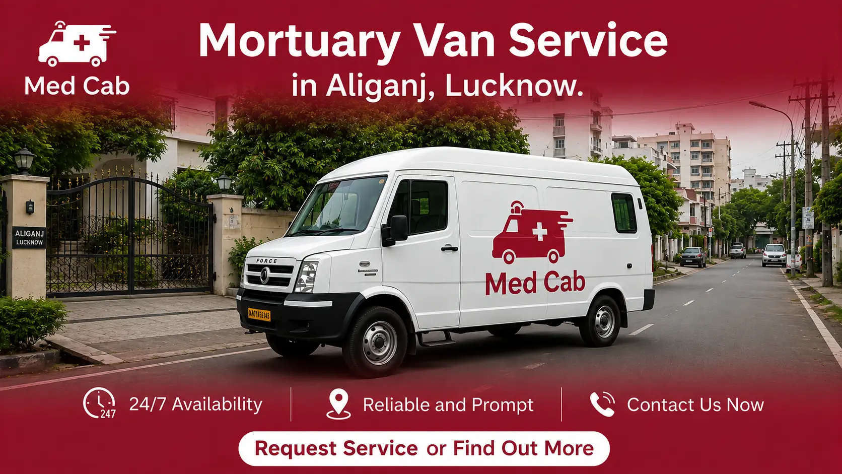 mortuary van service in aliganj, luknow